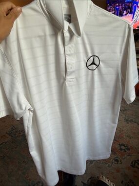 Men’s White Polo Shirt with Embroidered Logo